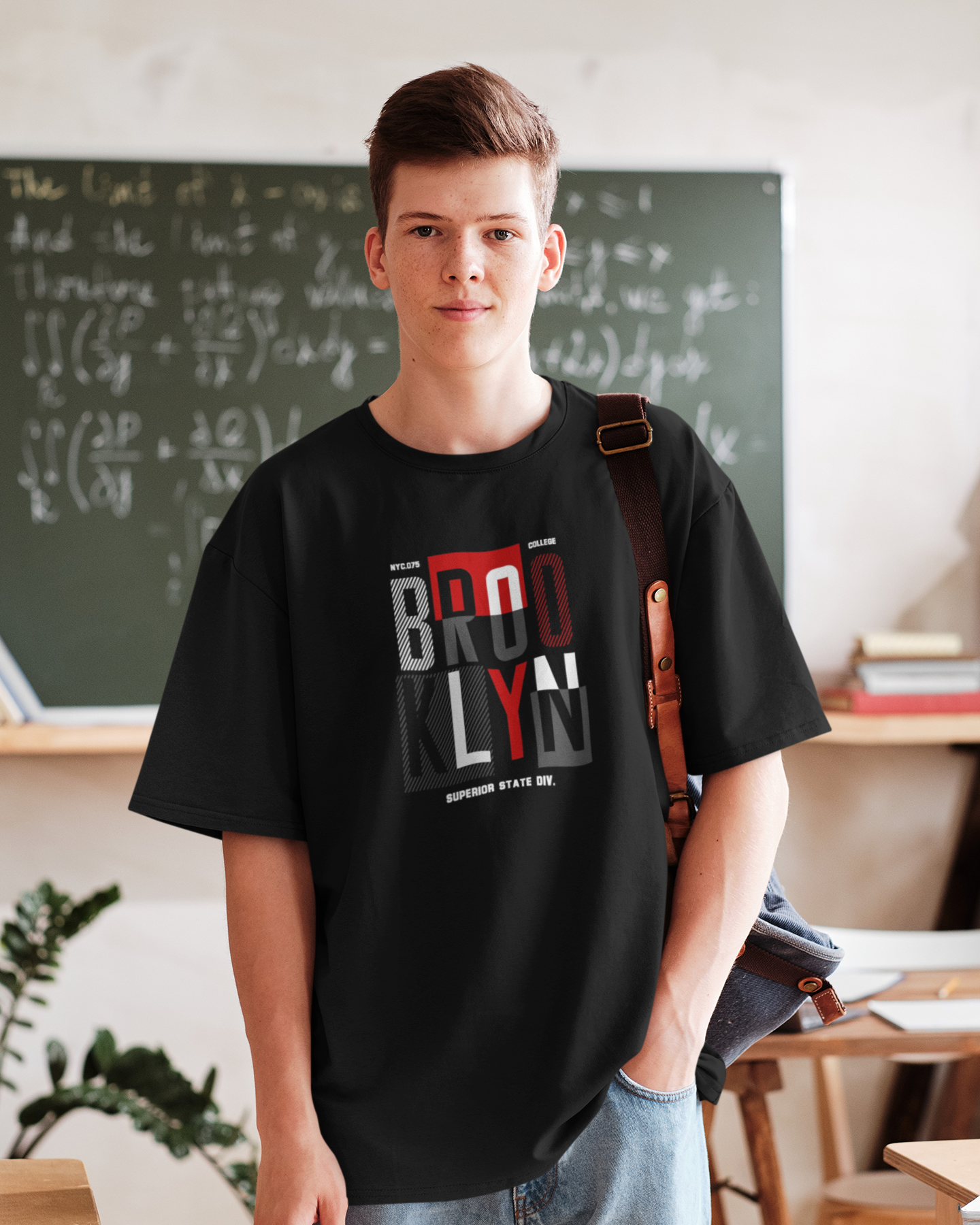 Brooklyn Typography Oversized T-Shirt