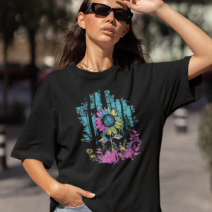 Women’s Oversized Floral Graphic T-Shirt